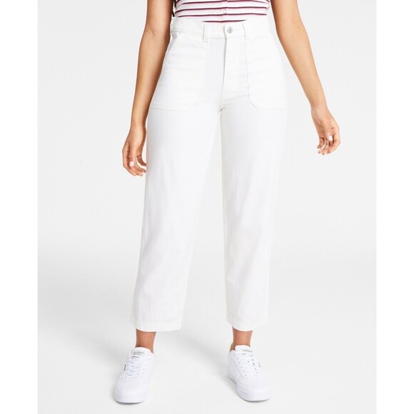 Levis Utility Ankle Pants Womens 29 Cream White Chino Stretch NEW - Picture 2 of 11